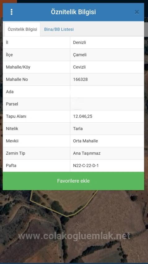 Çameli Cevizli Köyünde Fethiye Yoluna Yakın Konumda Yatırımlık Tarla